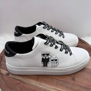 Karl Lagerfeld Paris‎ Caraby Women's 10 M-Sneakers White Black KL456609